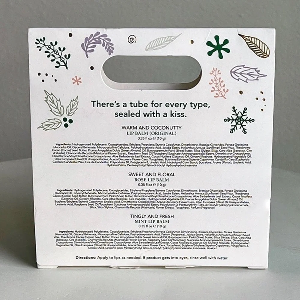 Mario Badescu Lip Balm Trio Set Coconut Oil Shea Butter Rose Mint NWT